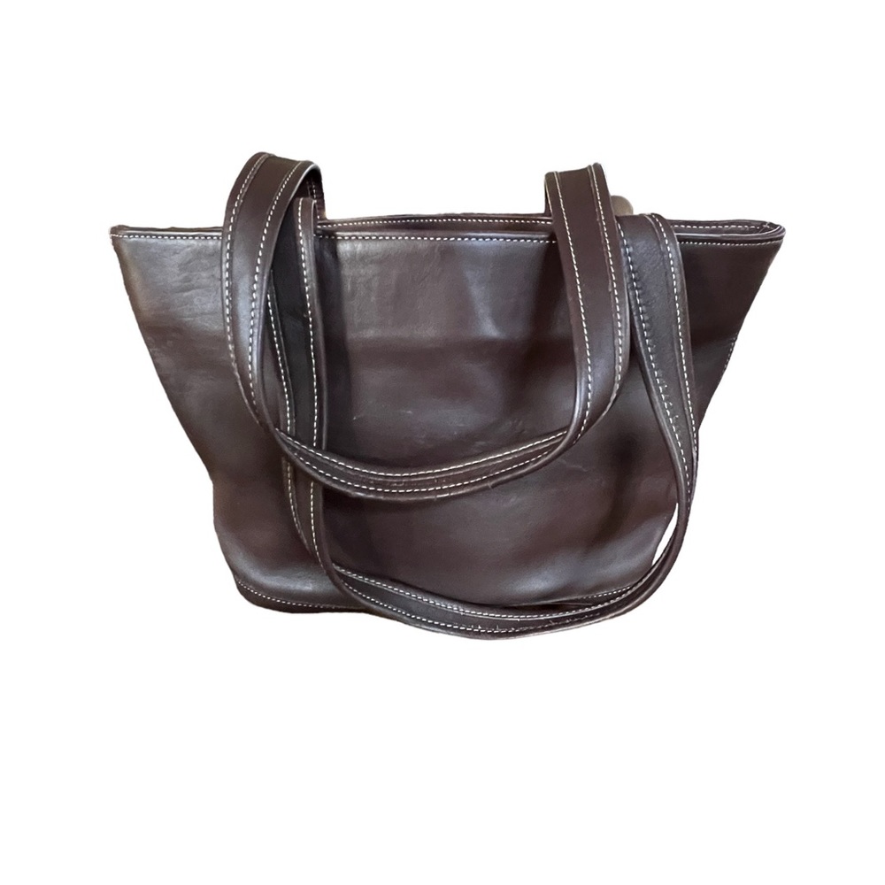 🌸Classic VINTAGE COACH Medium Bucket Bag Dark Brown Leather Market Tote🌸 used